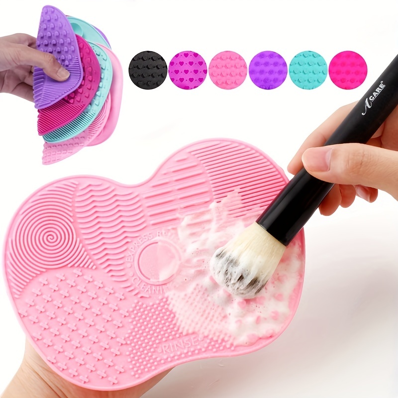 Home Improvement And Tools - 1Pc siliconen appelvormige make-upborstelreinigerpad met zuignap